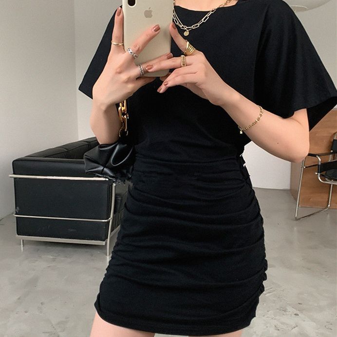 Black Pleated Mini Dress