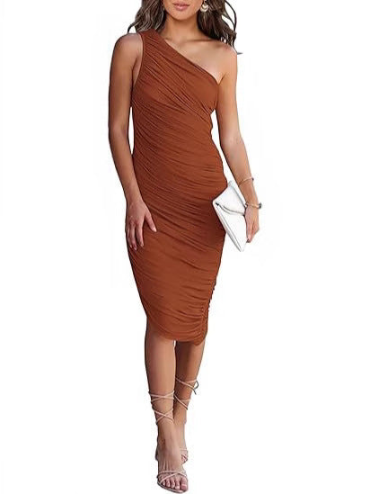 Cross-Border Spring and Summer Dress for Women, Summer High-End Sexy Style Skirt, Slim Long Skirt, Simple Hot Girl Skirt for Outer Wear