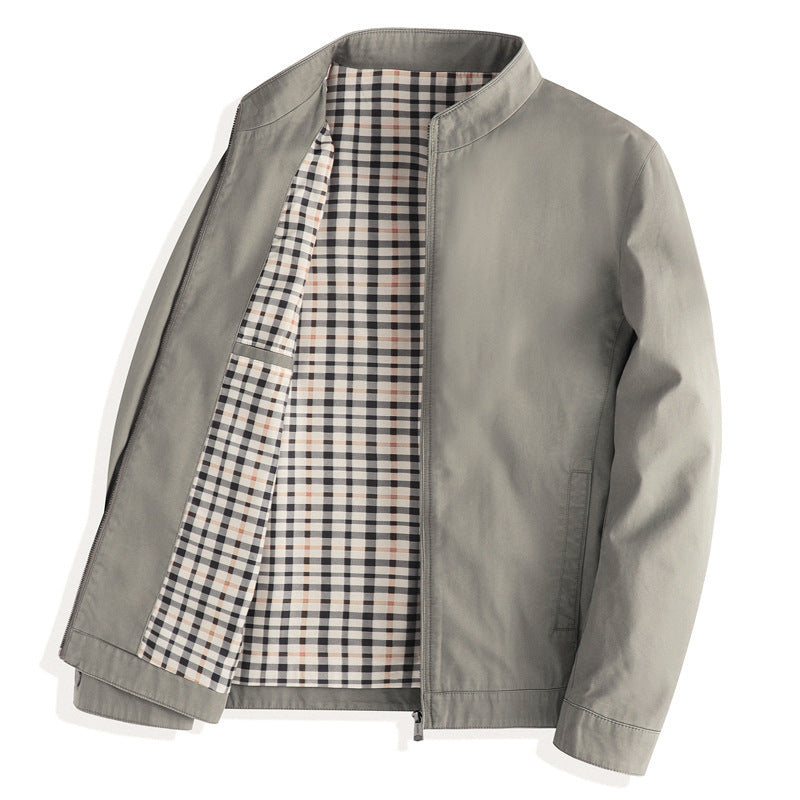Pure Cotton Lapel Jacket for Men Business Casual Outerwear