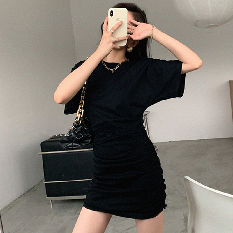 Black Pleated Mini Dress