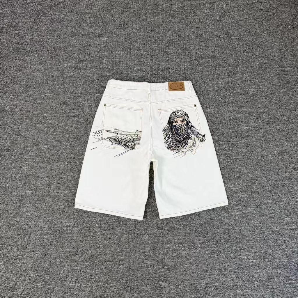 Casual Long Pants Plum Blossom Embroidery