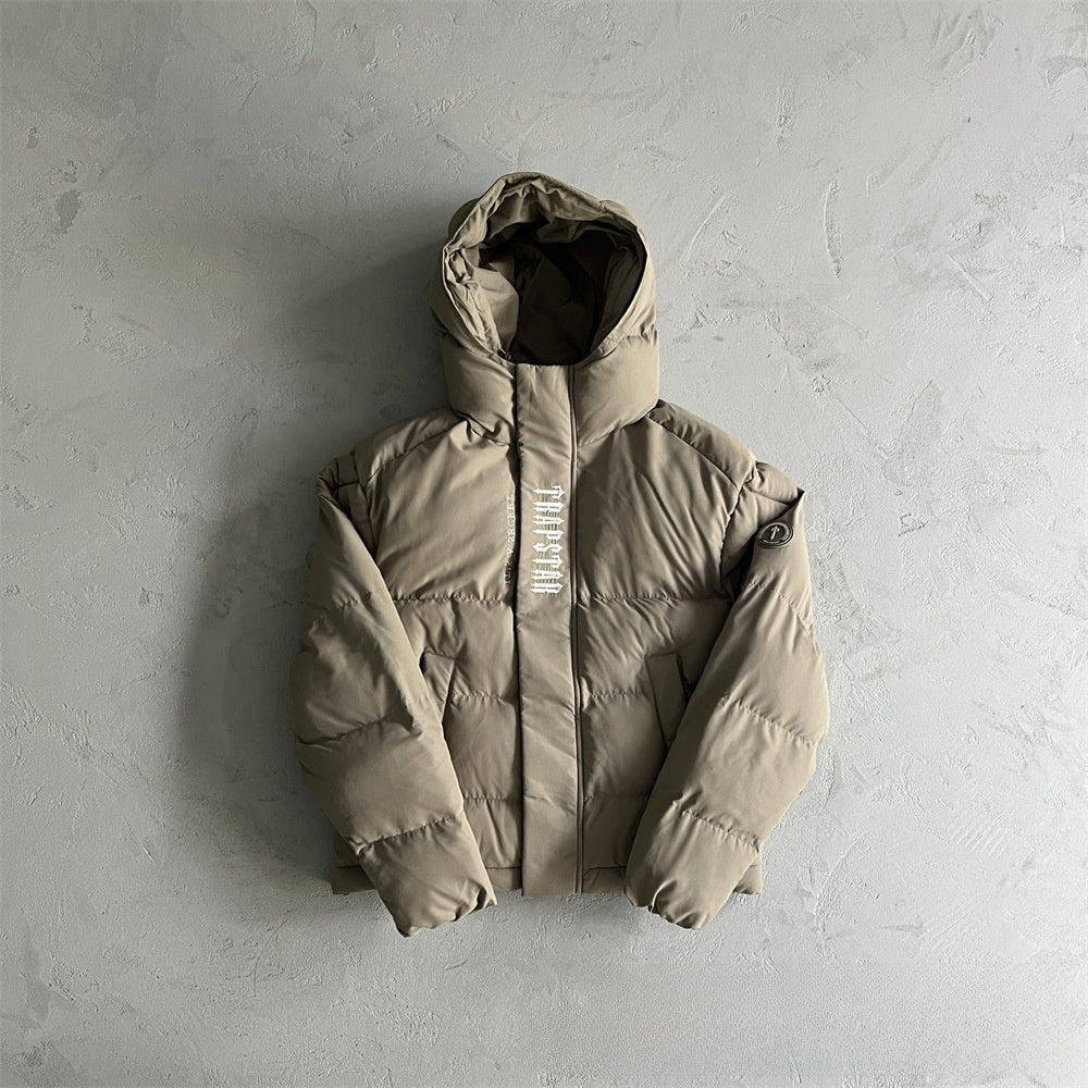 Gradient color embroidered winter jacket set