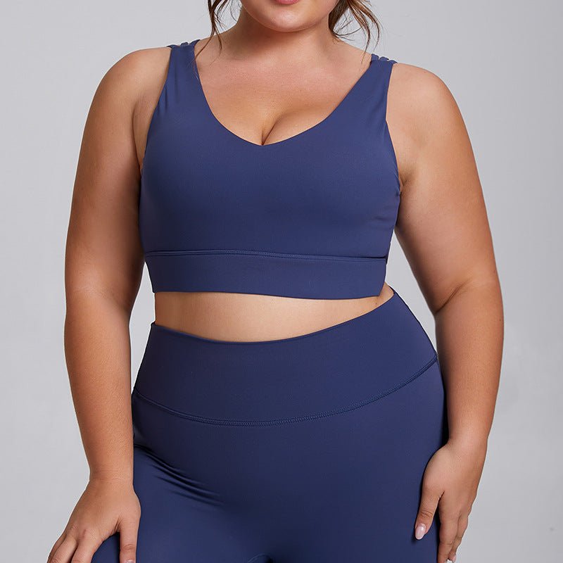 Womens Plus Size High Elastic Yoga Fitness Suit