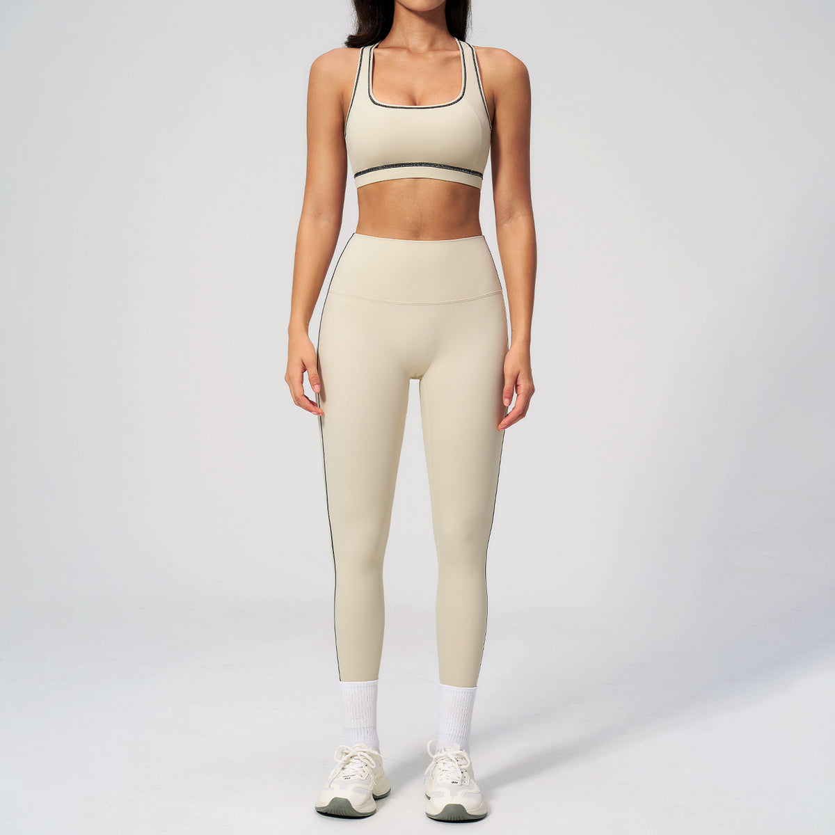 Womens Brushed Yoga Suit Set with Zipper