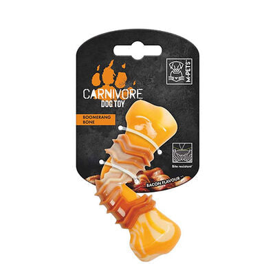 M-Pets Carnivore Boomerang Bone Bacon Scented Dog Toy Small 12.5cm
