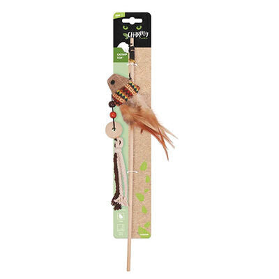 M-Pets Charmy Catnip and Sardine Wand Cat Toy Brown 17x6x3 cm