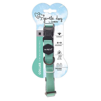 M-Pets Gentle Padded Dog Collar Green Medium 30-50 cm
