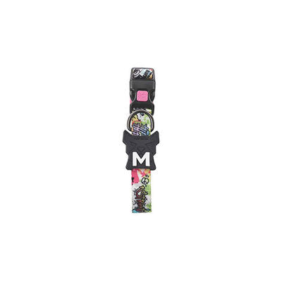 M-Pets Urban Style Graffiti Adjustable Dog Collar Medium 30.5-50.8cm