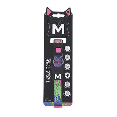 M-Pets Urban Style Lava Adjustable Dog Collar Medium 30.5-50.8cm