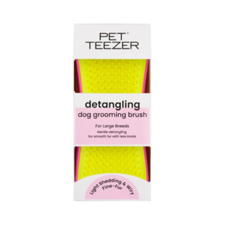 Pet Teezer Detangling Dog Grooming Brush Yellow for Long Hair