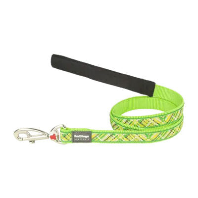 Reddingo Flanno Patterned Lime Dog Leash Large 25mm 1.2m
