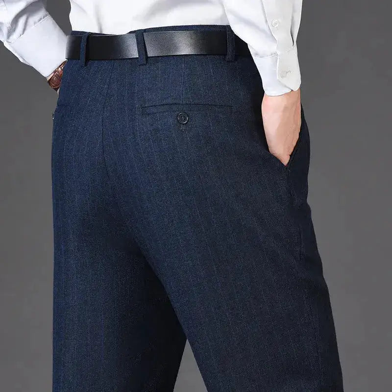 Flat Cashmere Suit Trouser For Male Loose Plaid Hight Waist Classic Straight Formal Mens Dress Pants Business Size 42 44 by Dropshipman