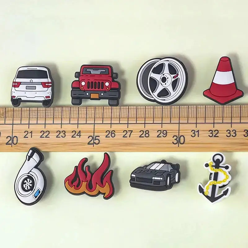 1/9pcs Cruel Jeep Sports Car Shoe Charms for Boys Kids Gift Turbine Hub Shoe Decoration Accessories Ship&