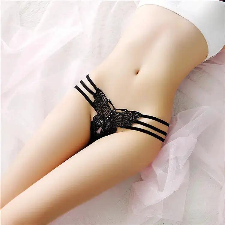 Sexy Lingerie for Women, Lace Open-Crotch, Fully Transparent, Nightclub Sm Pearl Massage Thong, European and American Design by Dropshipman