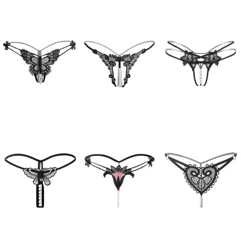 plus size sexy underwear wholesale popular lace pearl massage sexy thong sexy underwear by Dropshipman