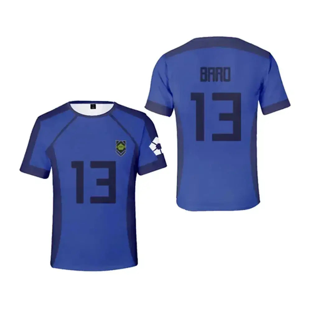 Blue Lock Anime Japanese Isagi Yoichi Football Jersey T-shirt Cosplay Hyoma Chigiri Meguru Bachira Tee Original Children Clothes by Dropshipman