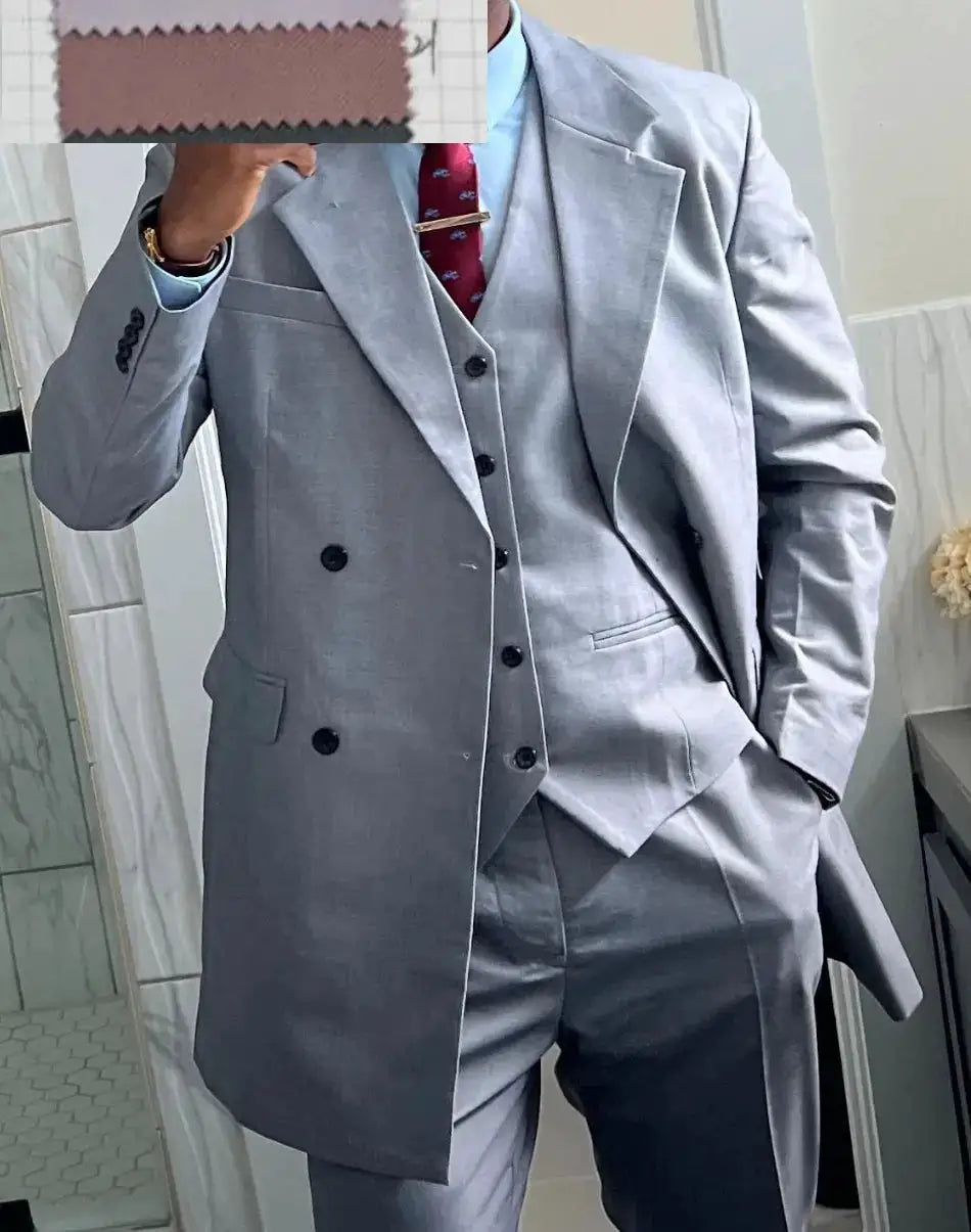 Suits for Men Slim Fit 3 Pieces Male Suit Jacket Vest with Pants Wedding Tuxedo by Dropshipman