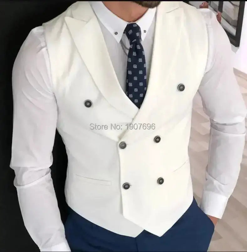Suits for Men Slim Fit 3 Pieces Male Suit Jacket Vest with Pants Wedding Tuxedo by Dropshipman