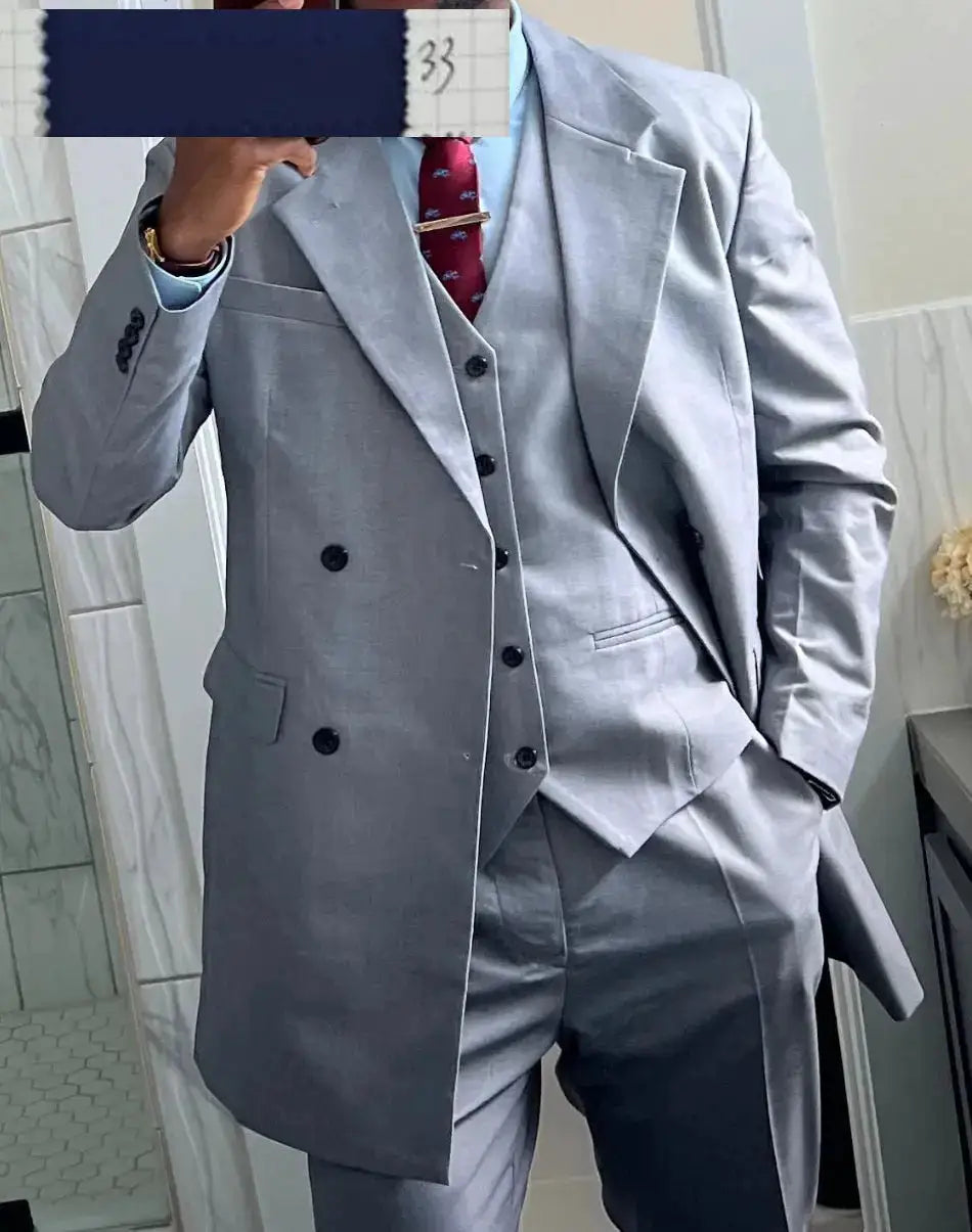 Suits for Men Slim Fit 3 Pieces Male Suit Jacket Vest with Pants Wedding Tuxedo by Dropshipman