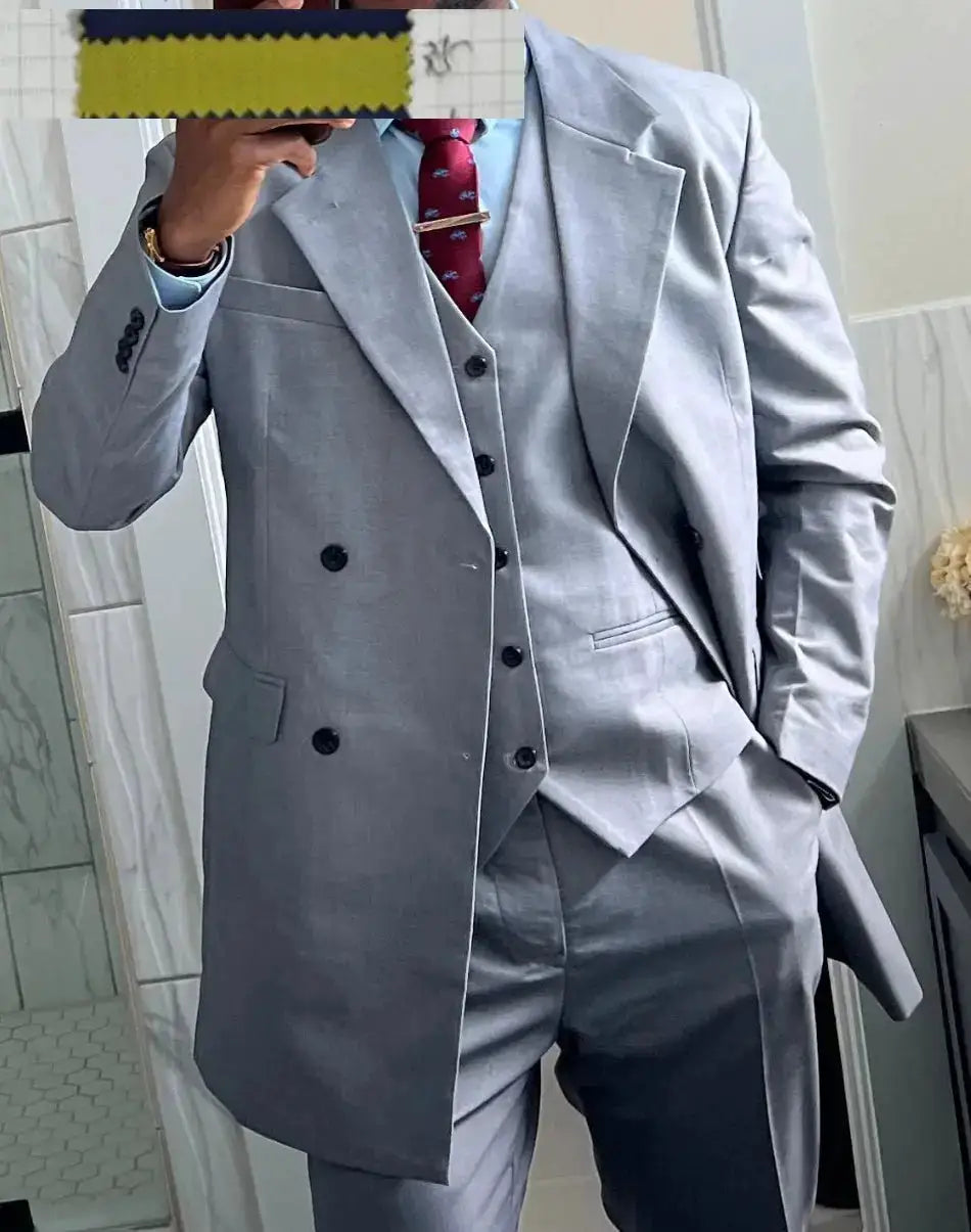 Suits for Men Slim Fit 3 Pieces Male Suit Jacket Vest with Pants Wedding Tuxedo by Dropshipman