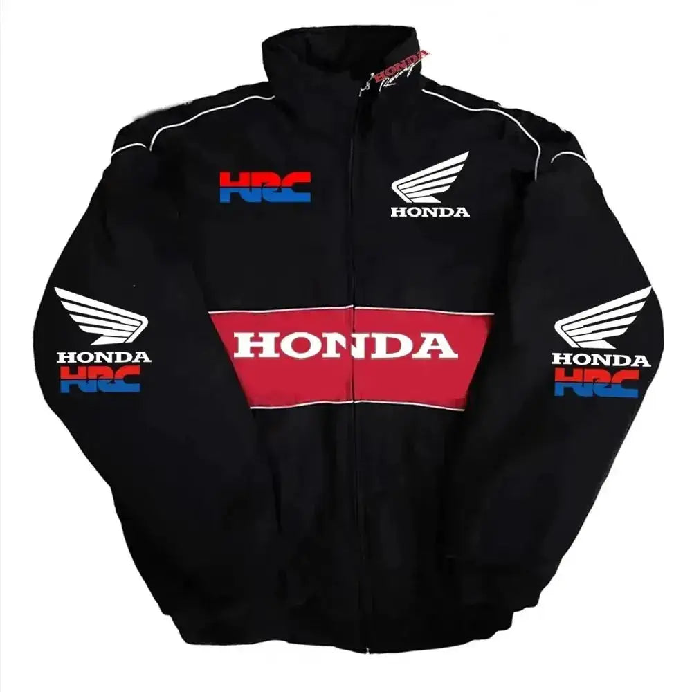 Honda Racing Team Jacket Men Women Black Red Patchwork Windbreaker Casual Streetwear Motorcycle Zip Up Jacket Coat For Fans by Dropshipman