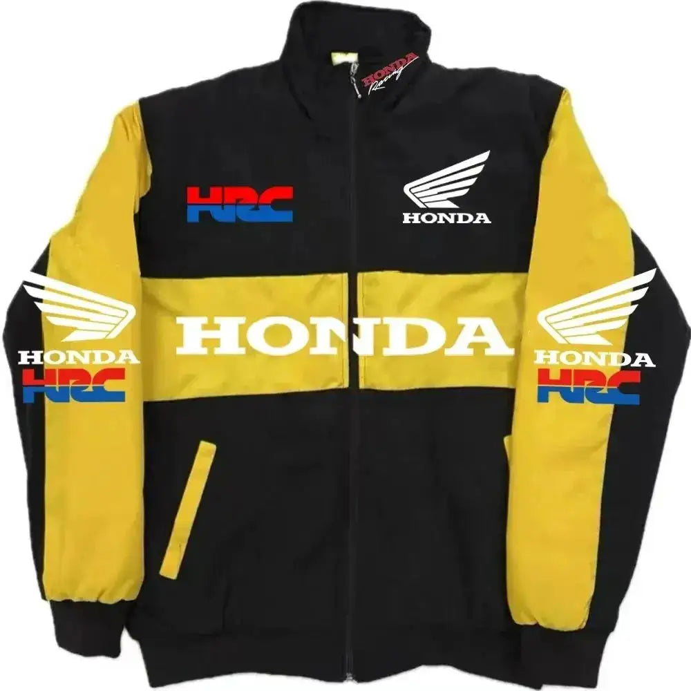 Honda Racing Team Jacket Men Women Black Red Patchwork Windbreaker Casual Streetwear Motorcycle Zip Up Jacket Coat For Fans by Dropshipman