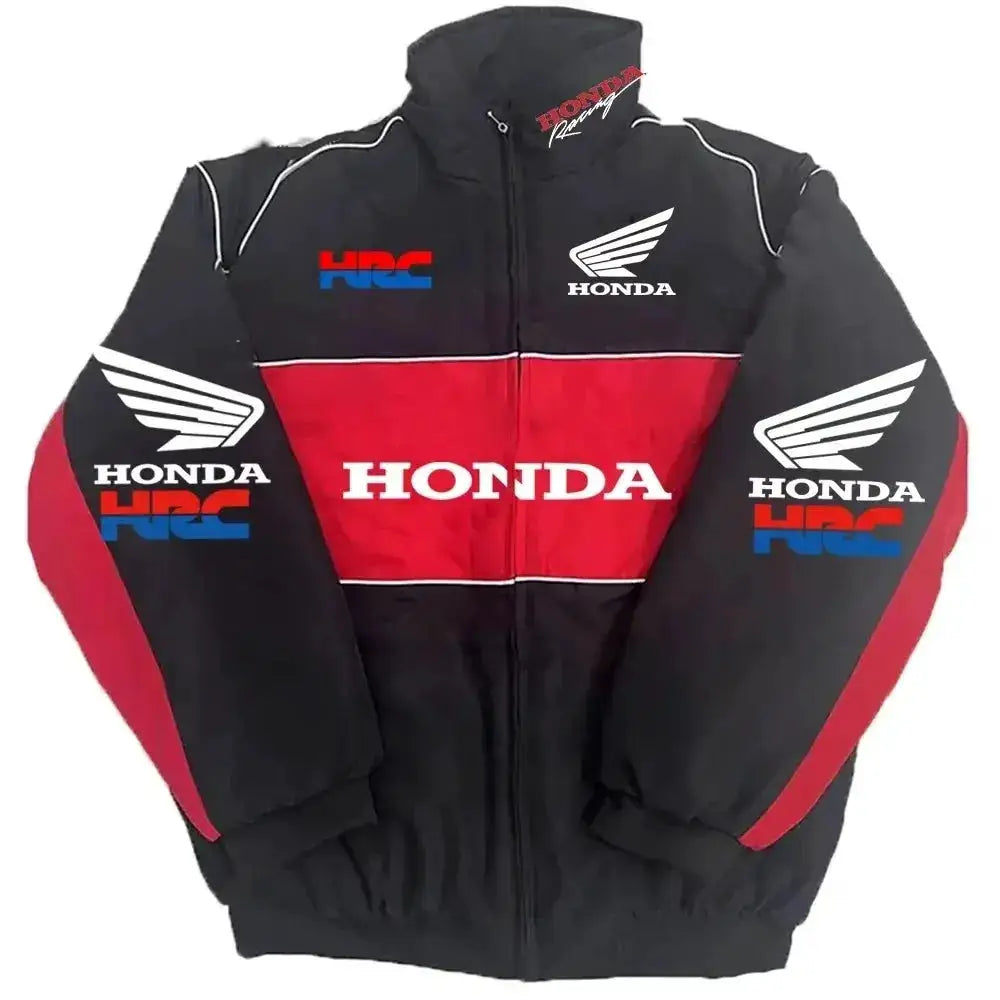 Honda Racing Team Jacket Men Women Black Red Patchwork Windbreaker Casual Streetwear Motorcycle Zip Up Jacket Coat For Fans by Dropshipman