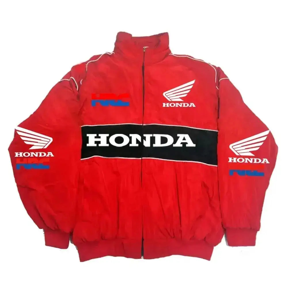 Honda Racing Team Jacket Men Women Black Red Patchwork Windbreaker Casual Streetwear Motorcycle Zip Up Jacket Coat For Fans by Dropshipman