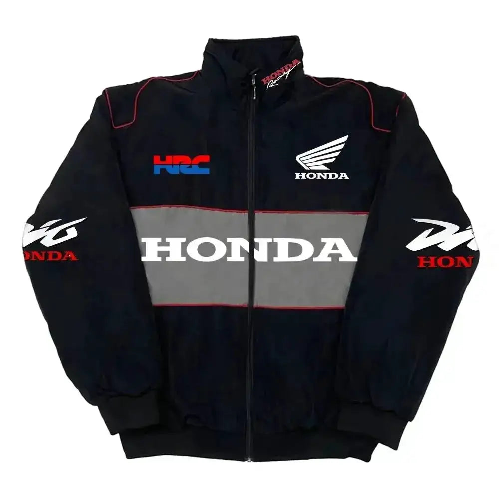 Honda Racing Team Jacket Men Women Black Red Patchwork Windbreaker Casual Streetwear Motorcycle Zip Up Jacket Coat For Fans by Dropshipman