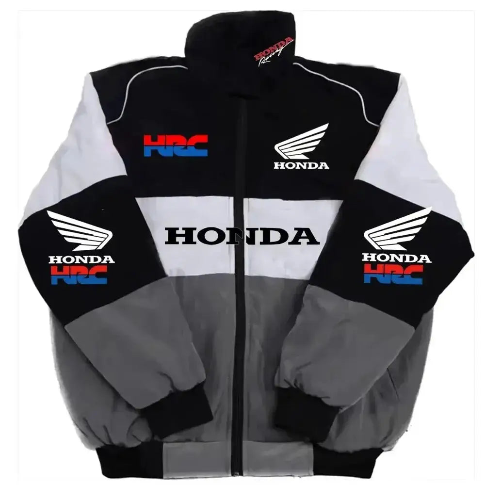 Honda Racing Team Jacket Men Women Black Red Patchwork Windbreaker Casual Streetwear Motorcycle Zip Up Jacket Coat For Fans by Dropshipman