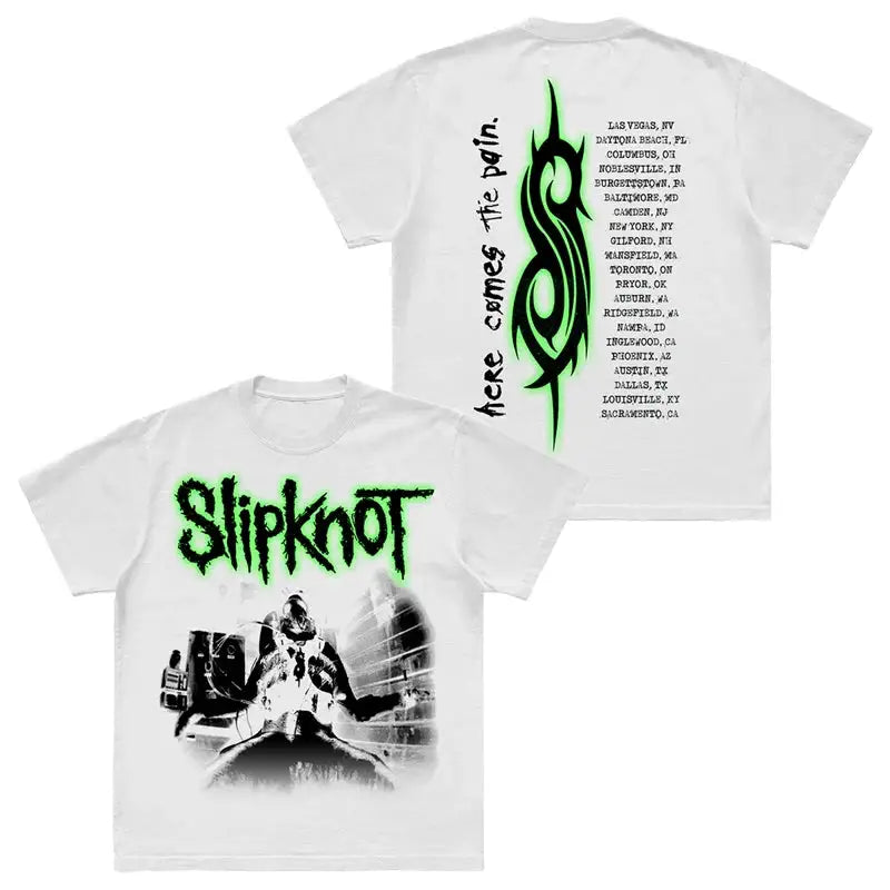 Photo SLIPKNOT Gothic Style Band T-Shirt 100% Cotton Graphic Tee Men Women Summer Streetwear Top by Dropshipman