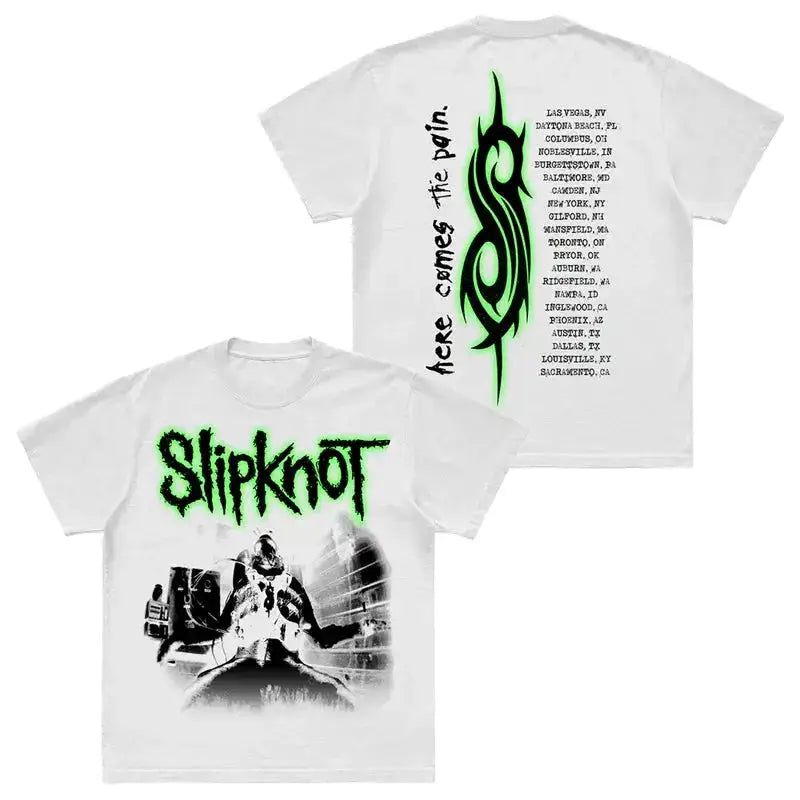 Photo SLIPKNOT Gothic Style Band T-Shirt 100% Cotton Graphic Tee Men Women Summer Streetwear Top by Dropshipman