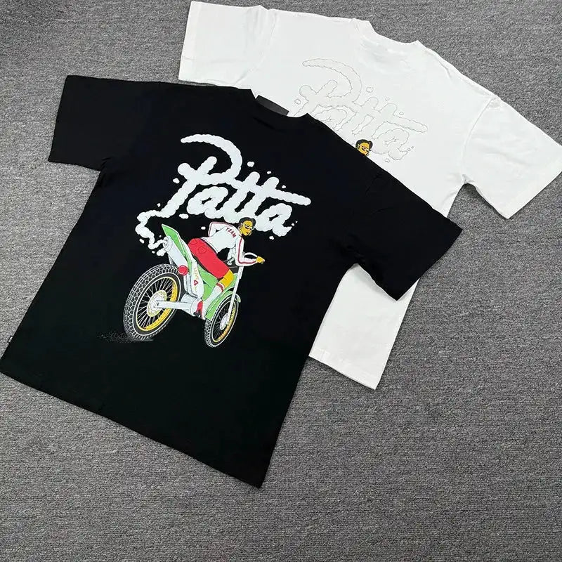 New Arrival Patta Tshirt American Street Style with Palm Tree Star Print Man Short Sleeve Tops by Dropshipman