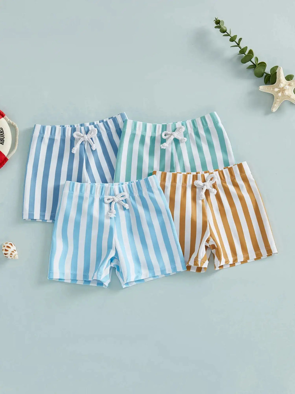 Citgeett Summer Kids Baby Boys Swim Trunks Stripes Print Elastic Waist Beach Shorts Shorts Clothes by Dropshipman