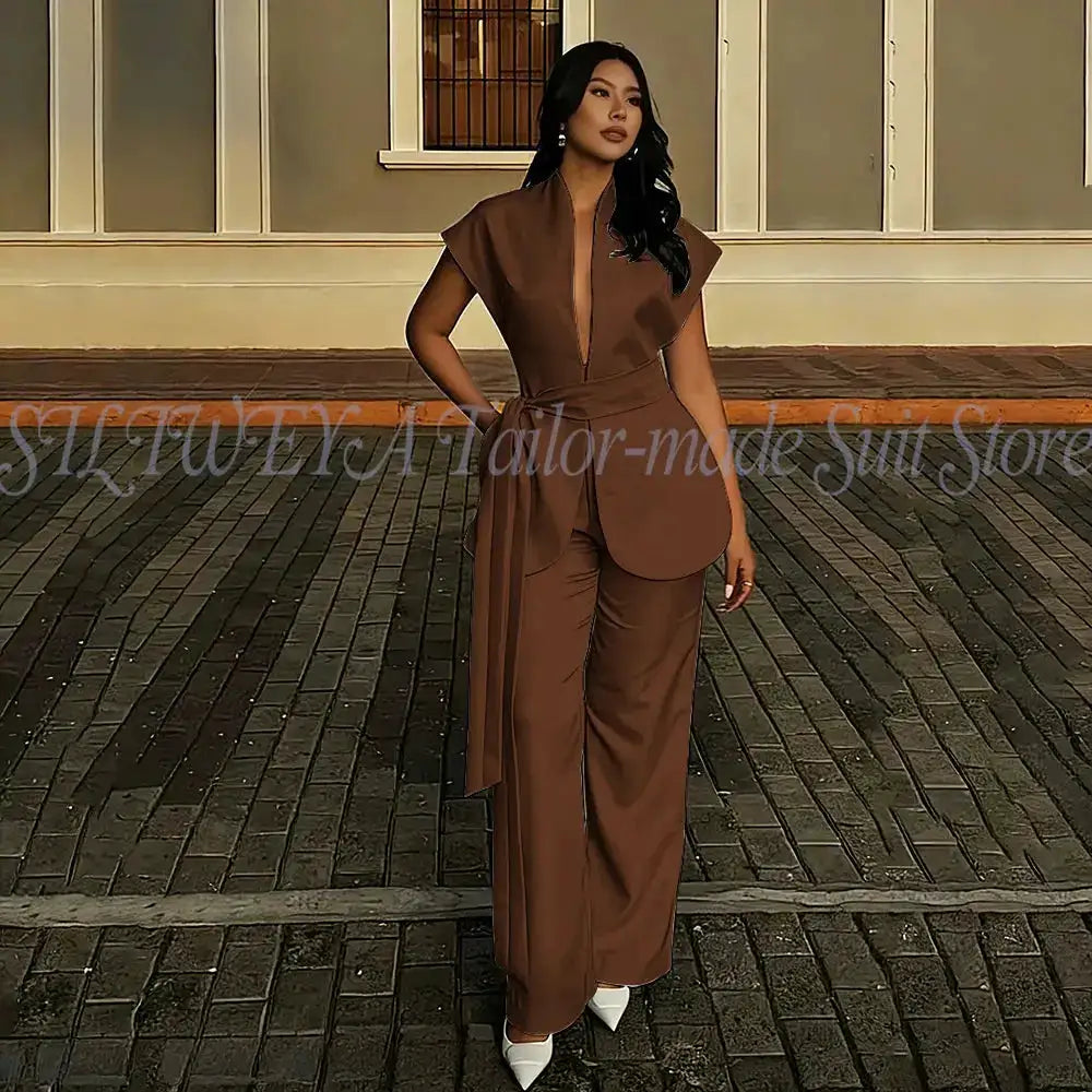 Modern Women Suits For Wedding Business Fashion 2 Pieces Sets Elegant Women&