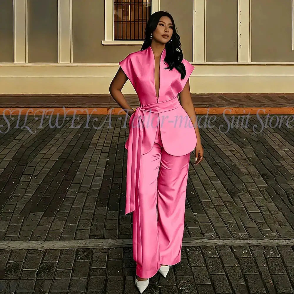 Modern Women Suits For Wedding Business Fashion 2 Pieces Sets Elegant Women&