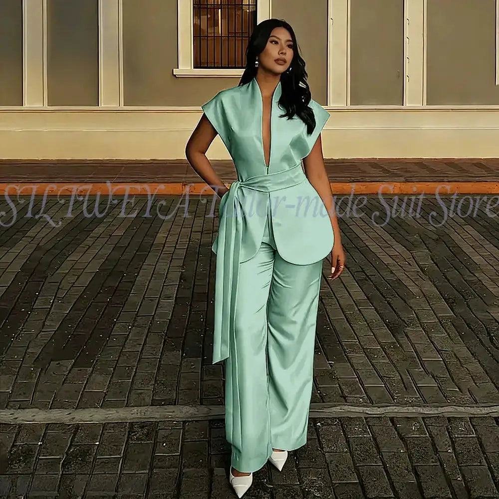 Modern Women Suits For Wedding Business Fashion 2 Pieces Sets Elegant Women&