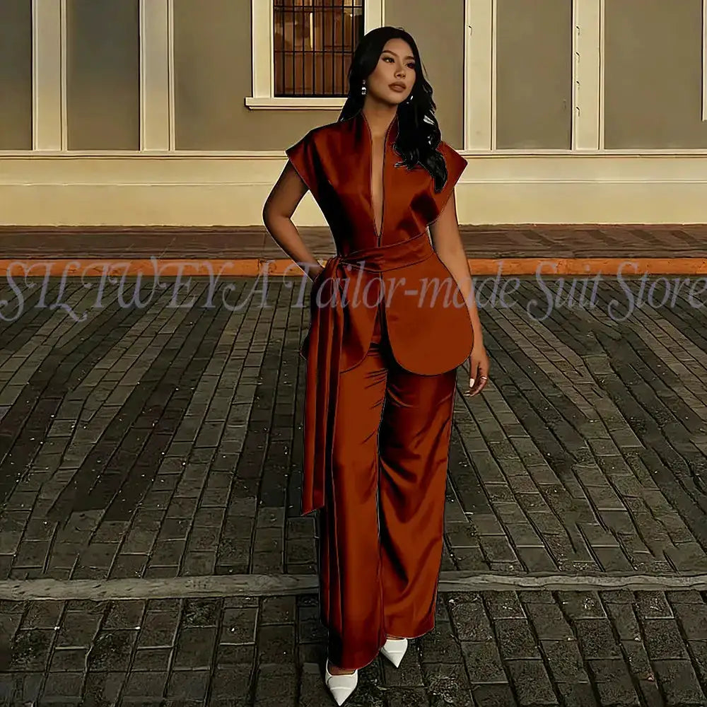 Modern Women Suits For Wedding Business Fashion 2 Pieces Sets Elegant Women&