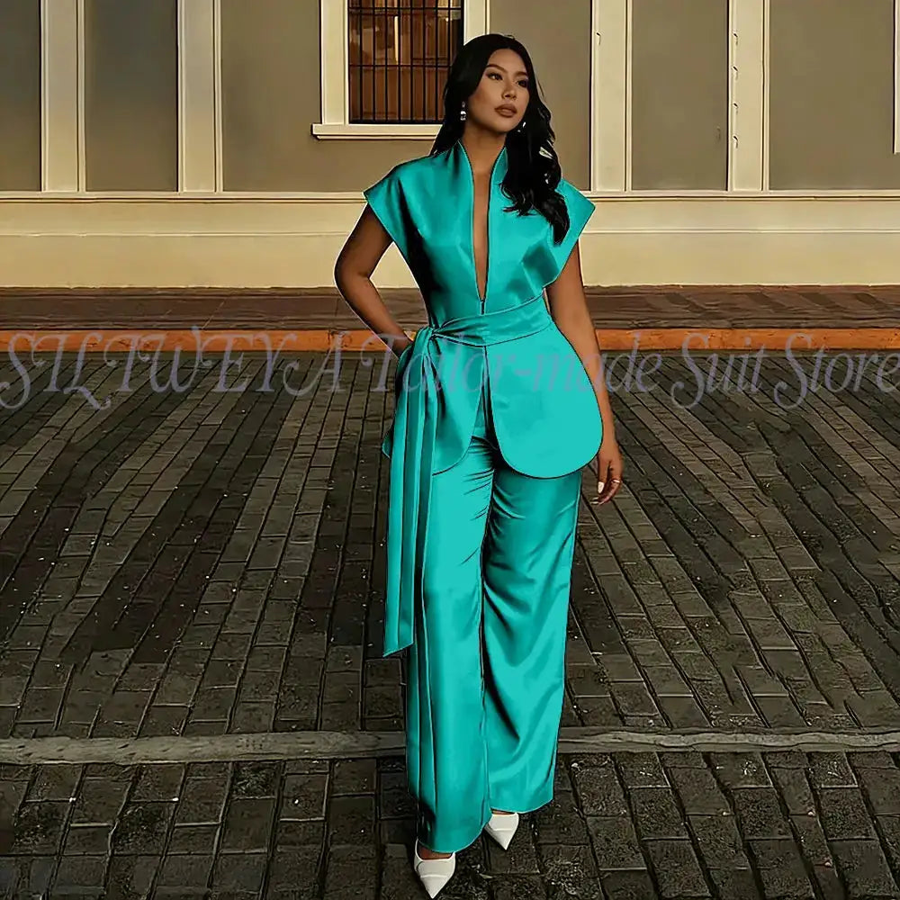 Modern Women Suits For Wedding Business Fashion 2 Pieces Sets Elegant Women&