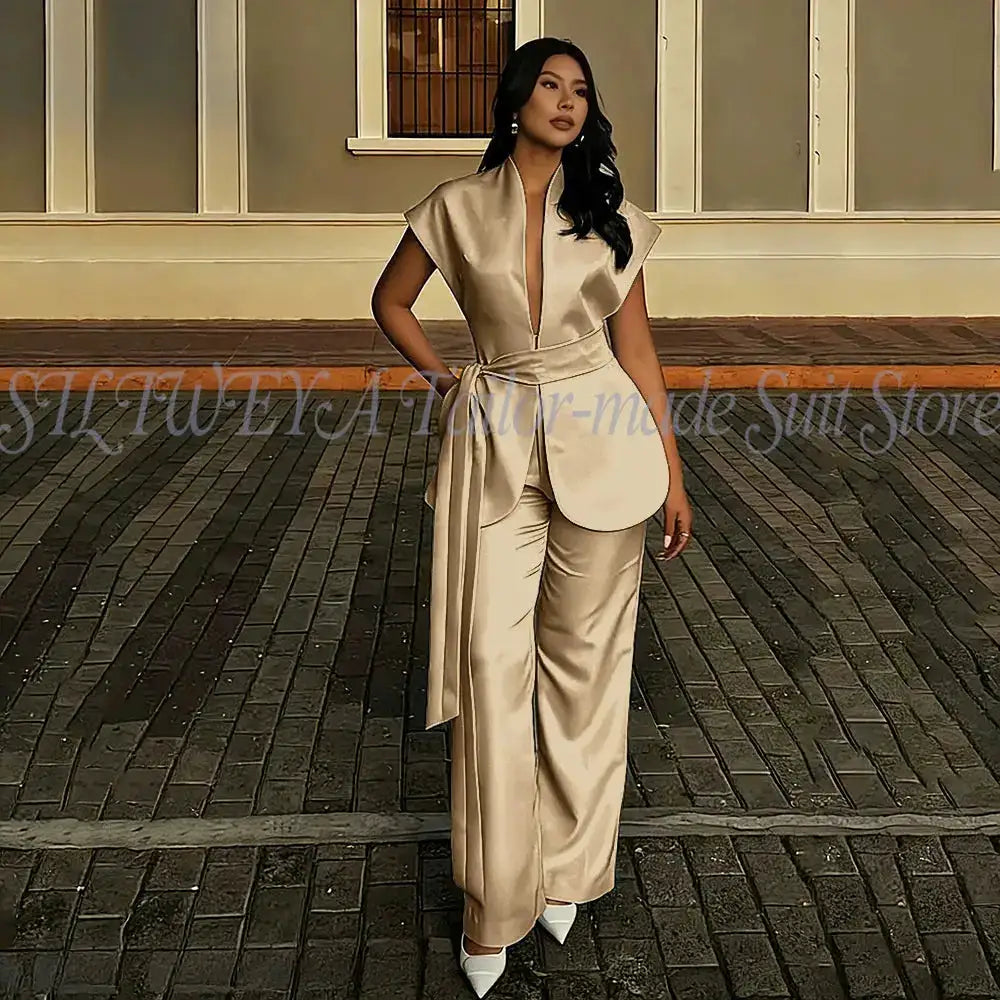 Modern Women Suits For Wedding Business Fashion 2 Pieces Sets Elegant Women&