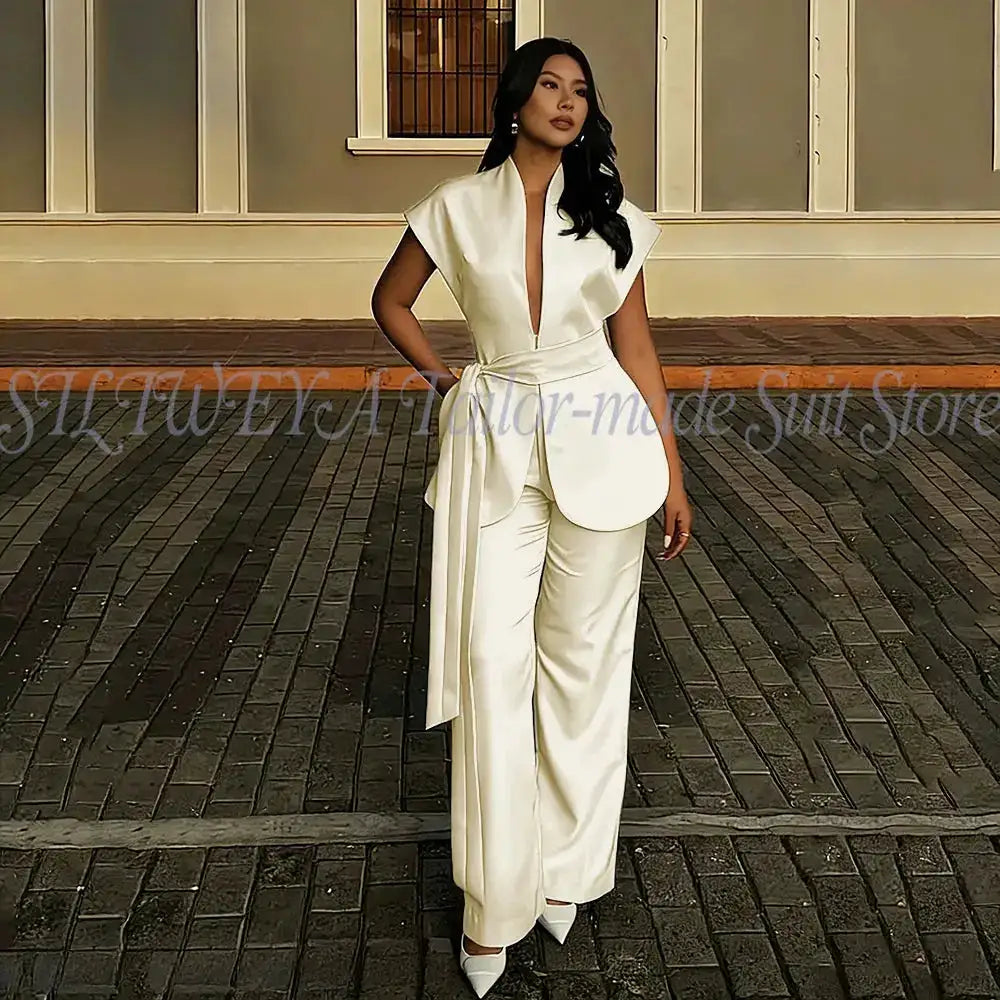 Modern Women Suits For Wedding Business Fashion 2 Pieces Sets Elegant Women&