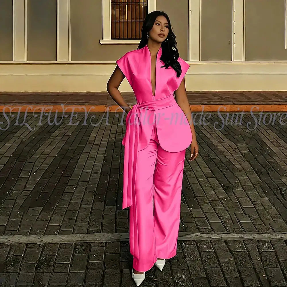 Modern Women Suits For Wedding Business Fashion 2 Pieces Sets Elegant Women&