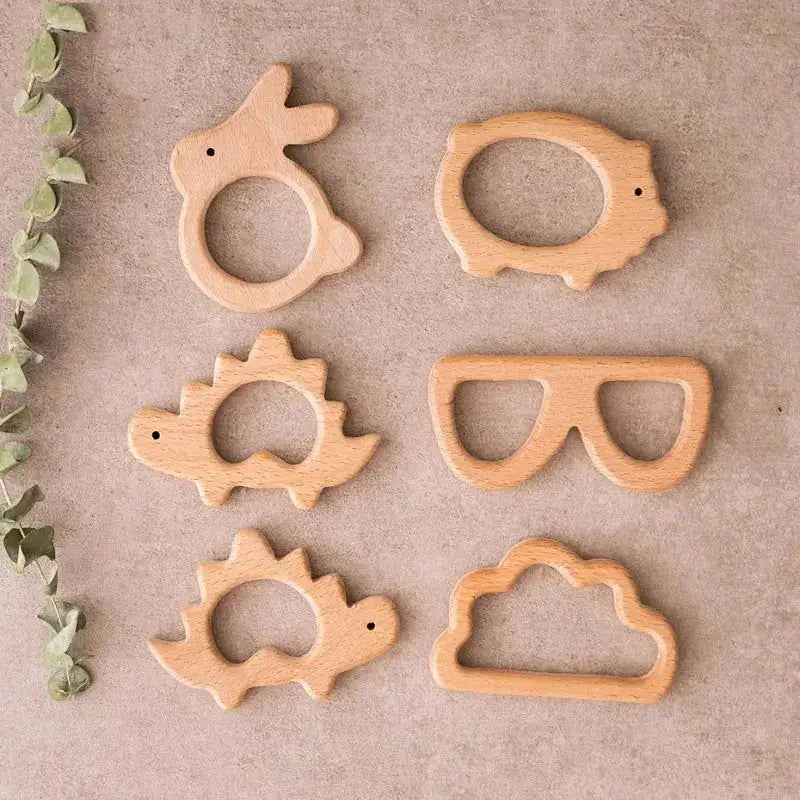 1pc Baby Teether Wooden Animal Pacifier Pendant BPA Free Beech Koala Rodent Teething Toys Kids Products Gifts by Dropshipman