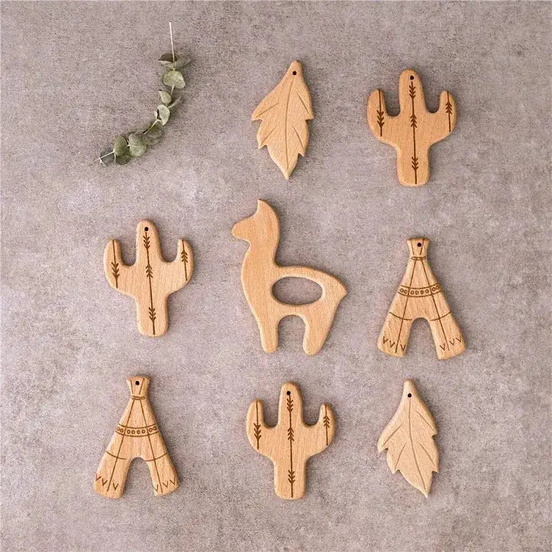 1pc Baby Teether Wooden Animal Pacifier Pendant BPA Free Beech Koala Rodent Teething Toys Kids Products Gifts by Dropshipman