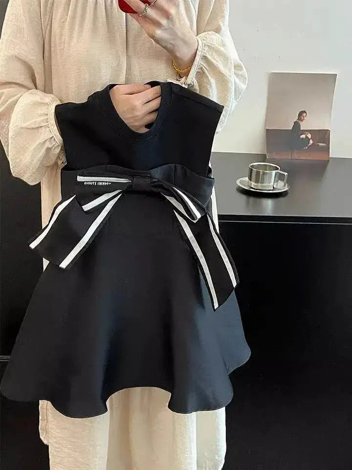 RAISE Baby Girl Bow Vest Dress Striped Infant Toddler Kids Girl Sleeveless Vestido Summer Vintage 1-8Yrs child Girl Ruched Dress by Dropshipman