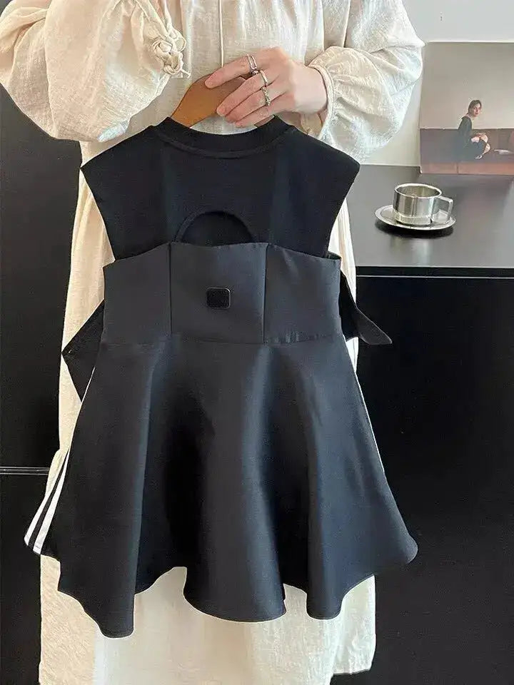 RAISE Baby Girl Bow Vest Dress Striped Infant Toddler Kids Girl Sleeveless Vestido Summer Vintage 1-8Yrs child Girl Ruched Dress by Dropshipman