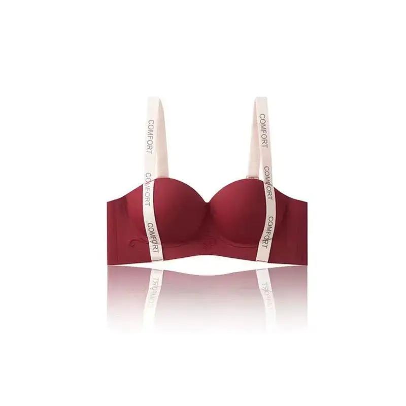 Cross-Border Popular Style No-Wire, Traceless Underwear for Women, Lifting and Supporting Breasts, Small Breasts, Push-Up and Enlargement, Adjustable Letter Bra by Dropshipman
