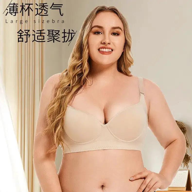 Cross-Border Popular Large Size Underwear, Feminine Push-Up Amazon European and American Large Breast Underwear, Full Cup Large Size Bra by Dropshipman
