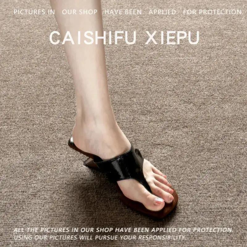 In-Stock Items for Dropshipping~ French-Style High-End Wedge Flip-Flops with Thong Straps and High Heels by Dropshipman