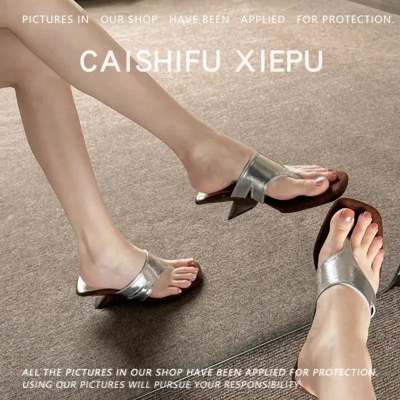 In-Stock Items for Dropshipping~ French-Style High-End Wedge Flip-Flops with Thong Straps and High Heels by Dropshipman